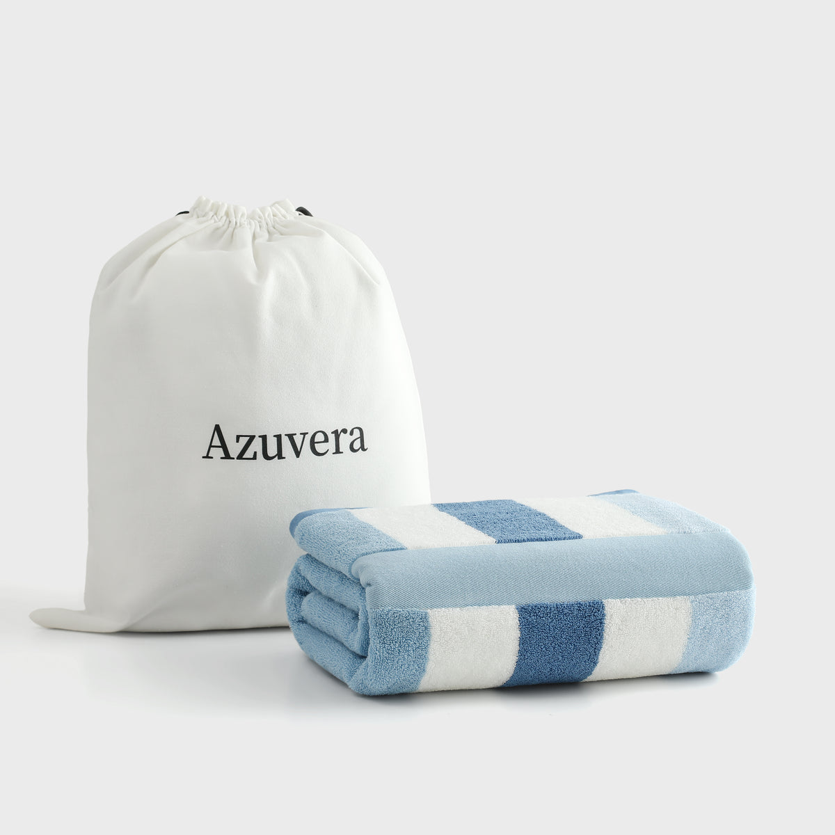 Striped Cotton Bath Towel – Oversized Absorbent Beach & Bath Towel