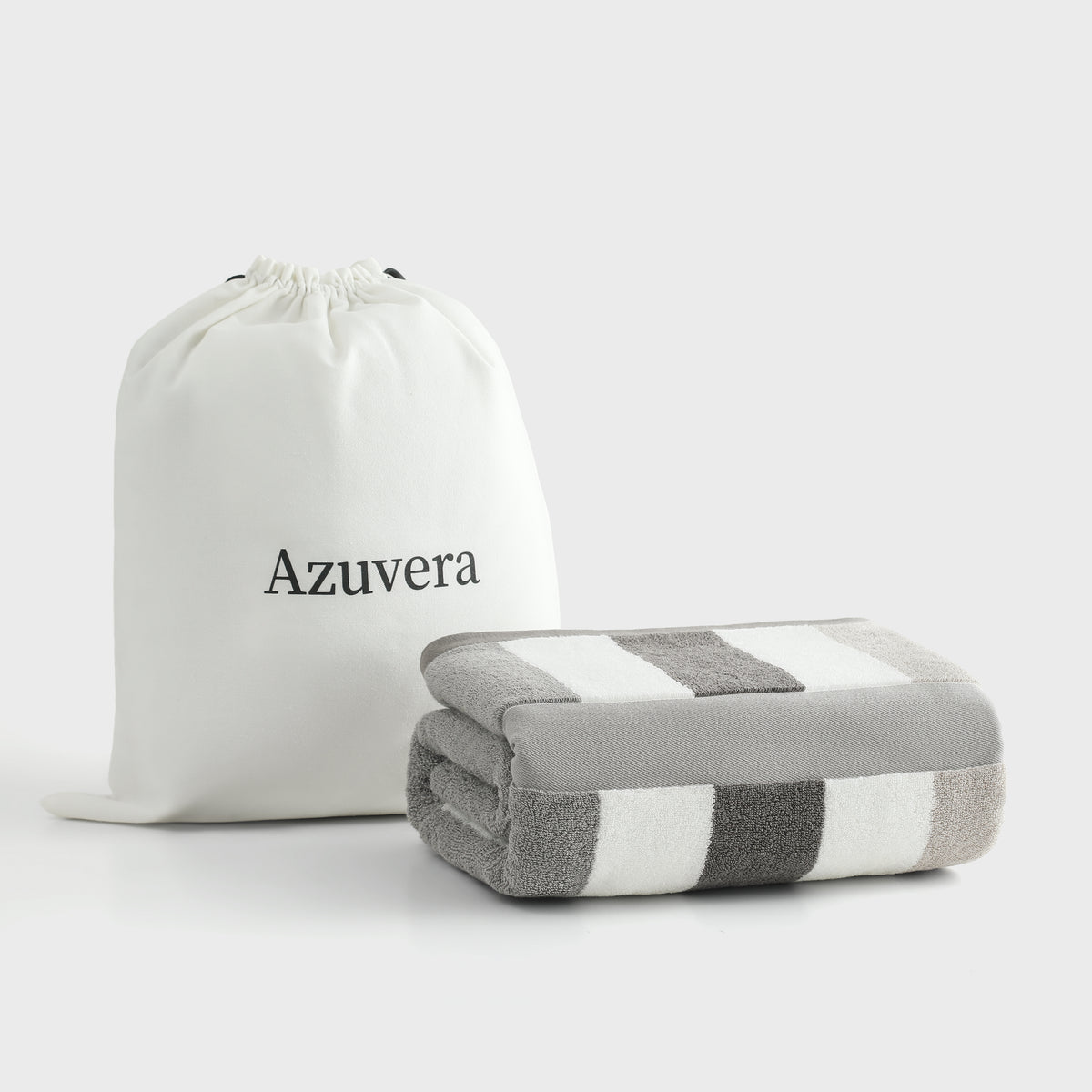 Striped Cotton Bath Towel – Oversized Absorbent Beach & Bath Towel